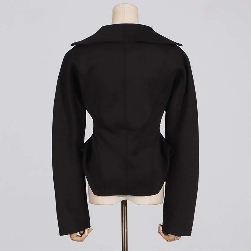 Black Corseted Scuba Jacket image 5