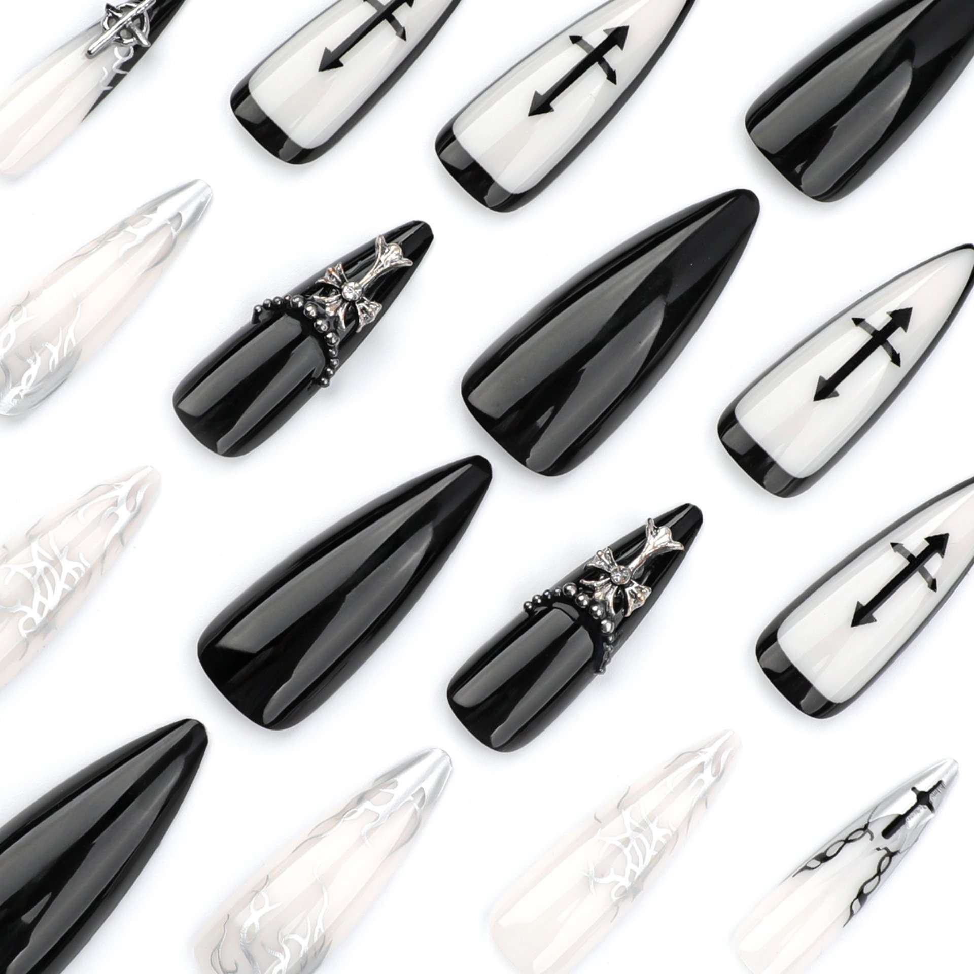 Gothic Stiletto Nail Art image 3