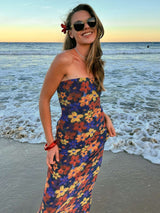 Vibrant Floral Strapless Maxi Dress image 5