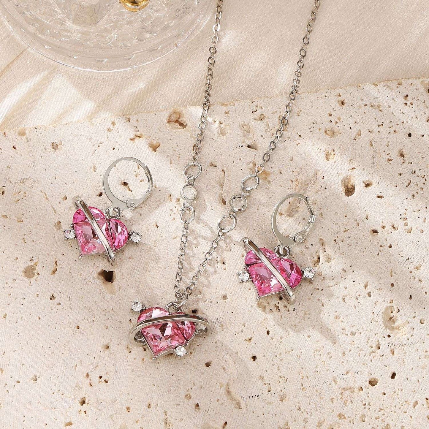 Crystal Heart Planet Pendant image 1