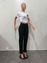High-Waisted Wide-Leg Jeans with Embellishments image 1