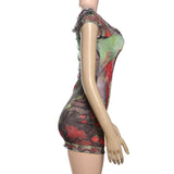 Vintage Printed Mini Dress image 4