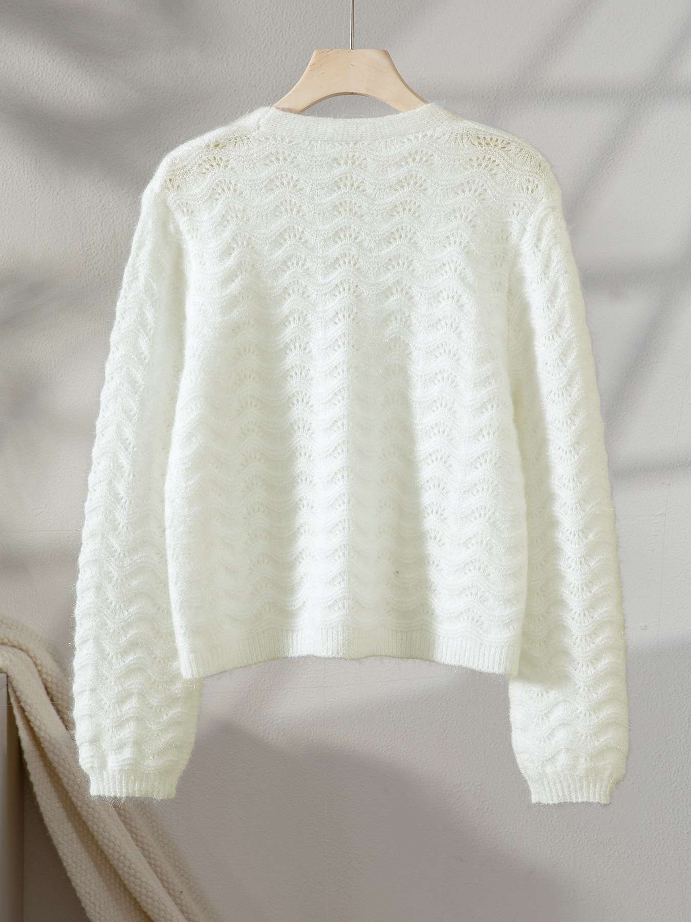 Elegant Crochet Button-Up Sweater image 5