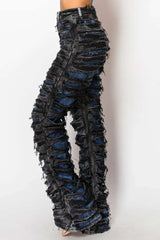 Frayed Ripped High Rise Pants image 4
