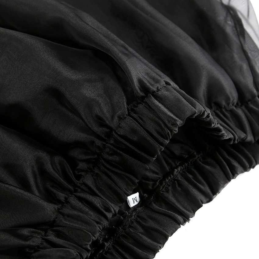 Sheer Bubble Hem Midi Skirt image 6