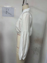 Self Design Puff Sleeve Shirt Style Top image 4