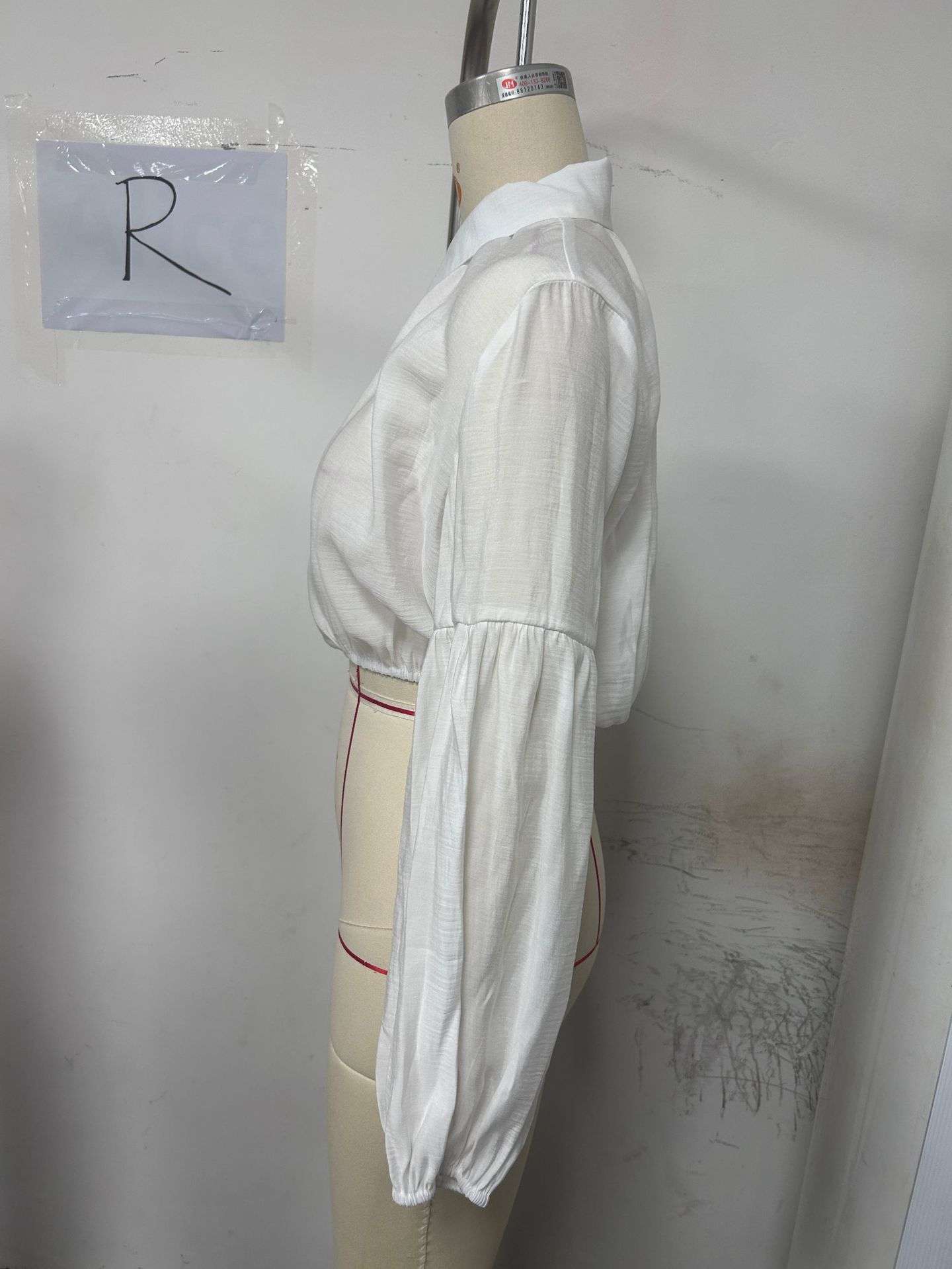 Self Design Puff Sleeve Shirt Style Top image 4