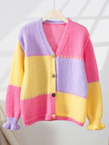 Colorful Block Stripe Knit Cardigan image 4