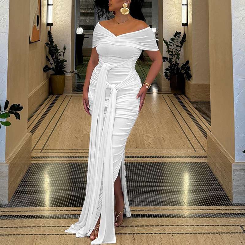 Luxe Draped Elegance Maxi Dress image 6