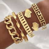 Punk Style Wide Design Bracelet Set image 1
