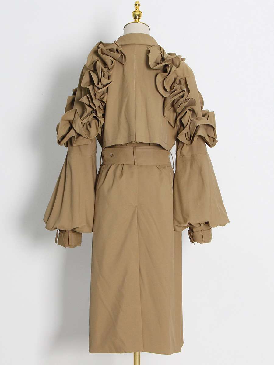 Trench Coat with Puff Sleeves image 4