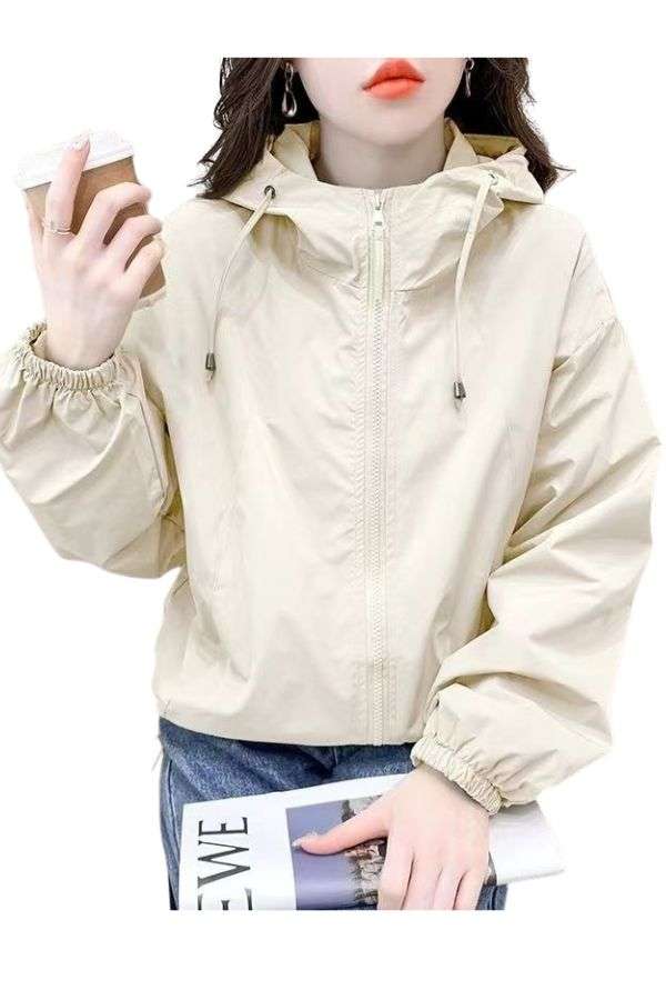 Hooded Zipper Thin Jackets image 7