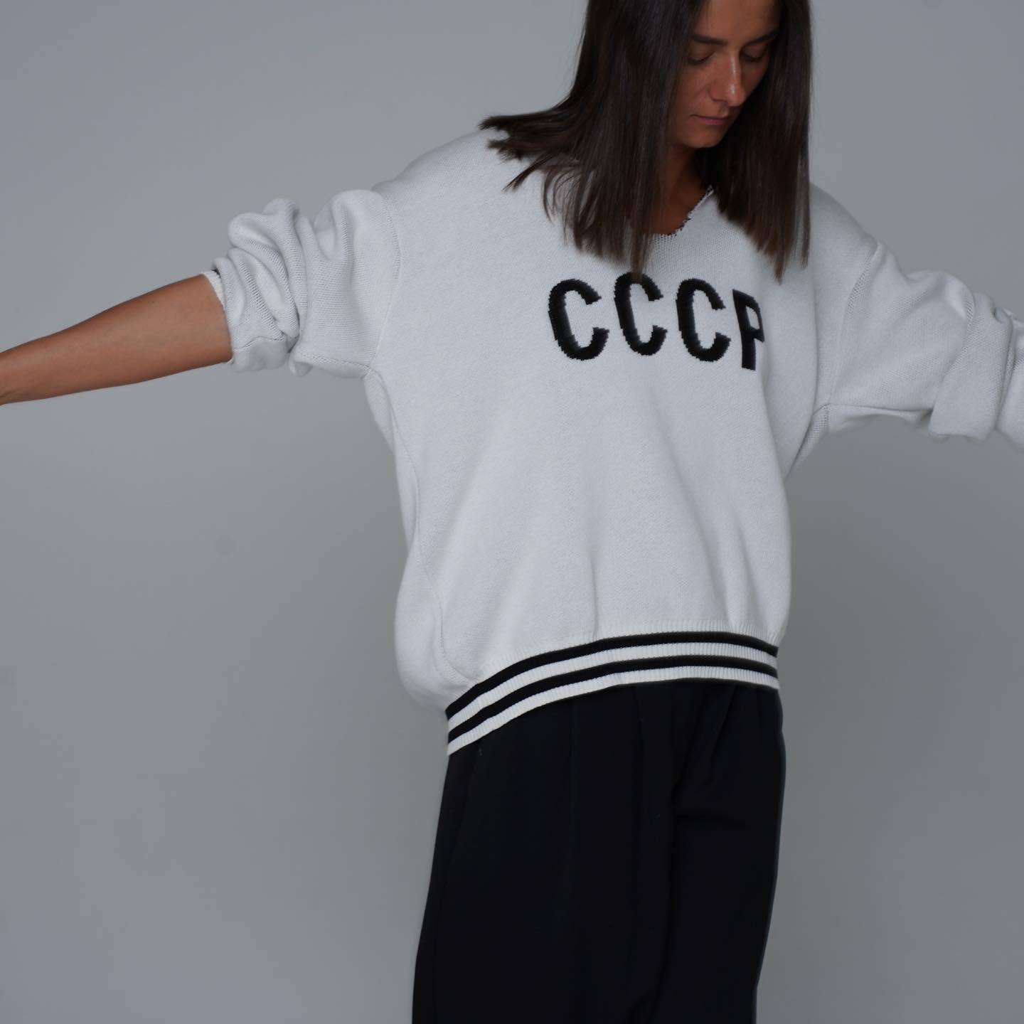 White Quarter-Zip Top - M, White image