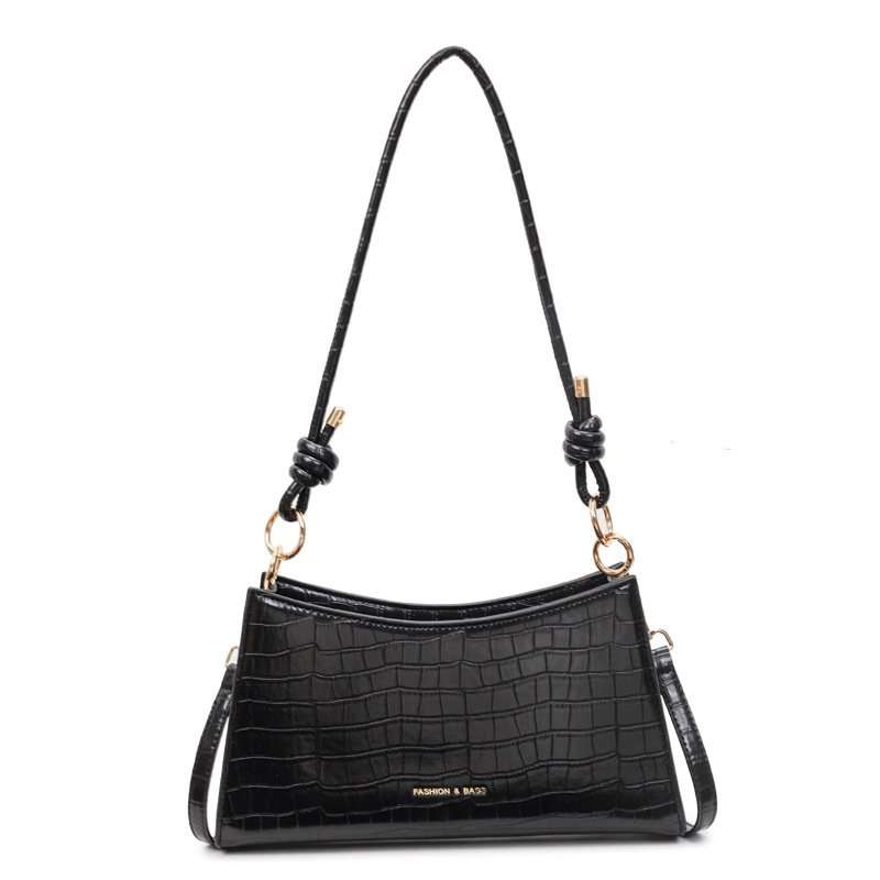 Croc Textured Shoulder Bag