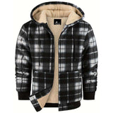 Men's Plaid Fleece-Lined Hooded Jacket image 0