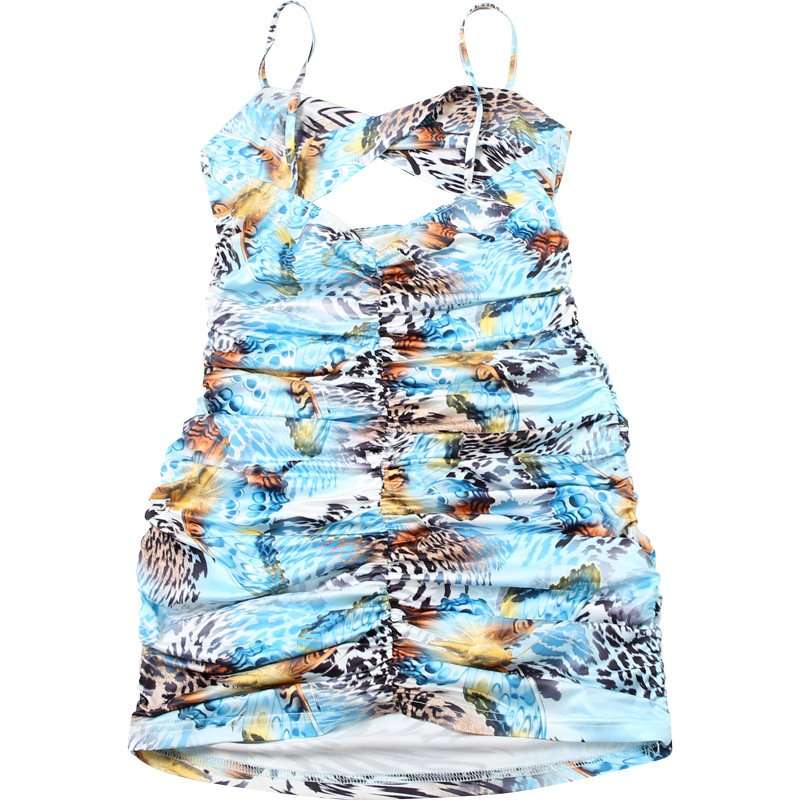 Print Twist-Front Cut-Out Mini Dress image 5