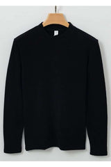 Scoop Neck Long Sleeve Pullover - M, Black image