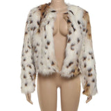 Luxurious Leopard Print Faux Fur Coat image 3