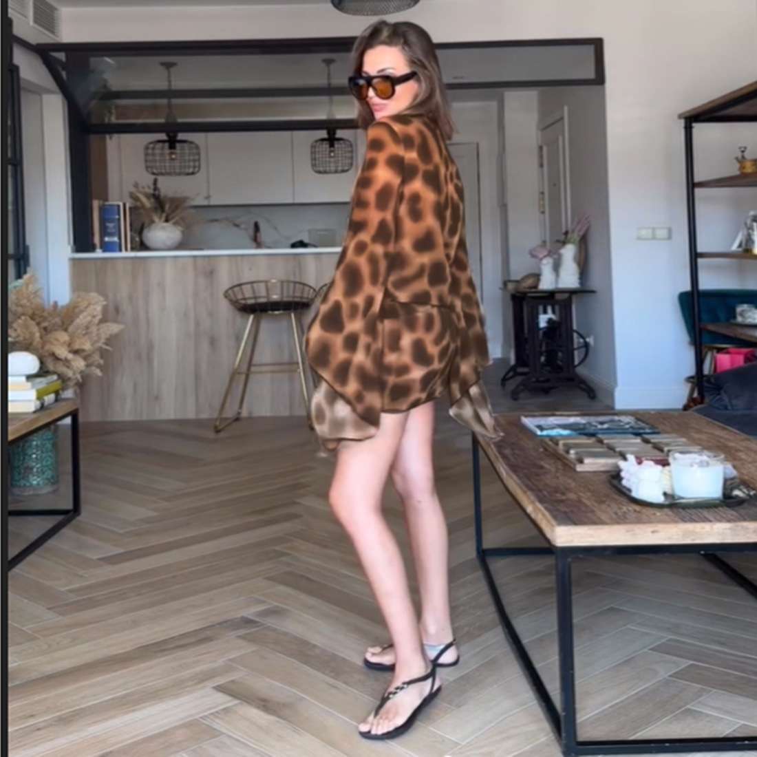 Animal Print Cover-Up Dress image 4