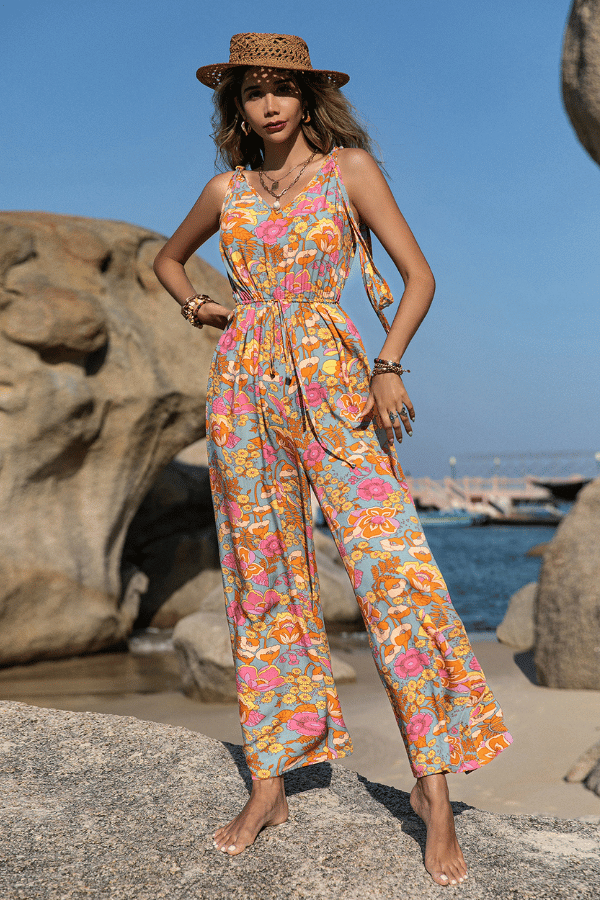 Rusttydustty 1pc Floral Print Jump Suit image 0