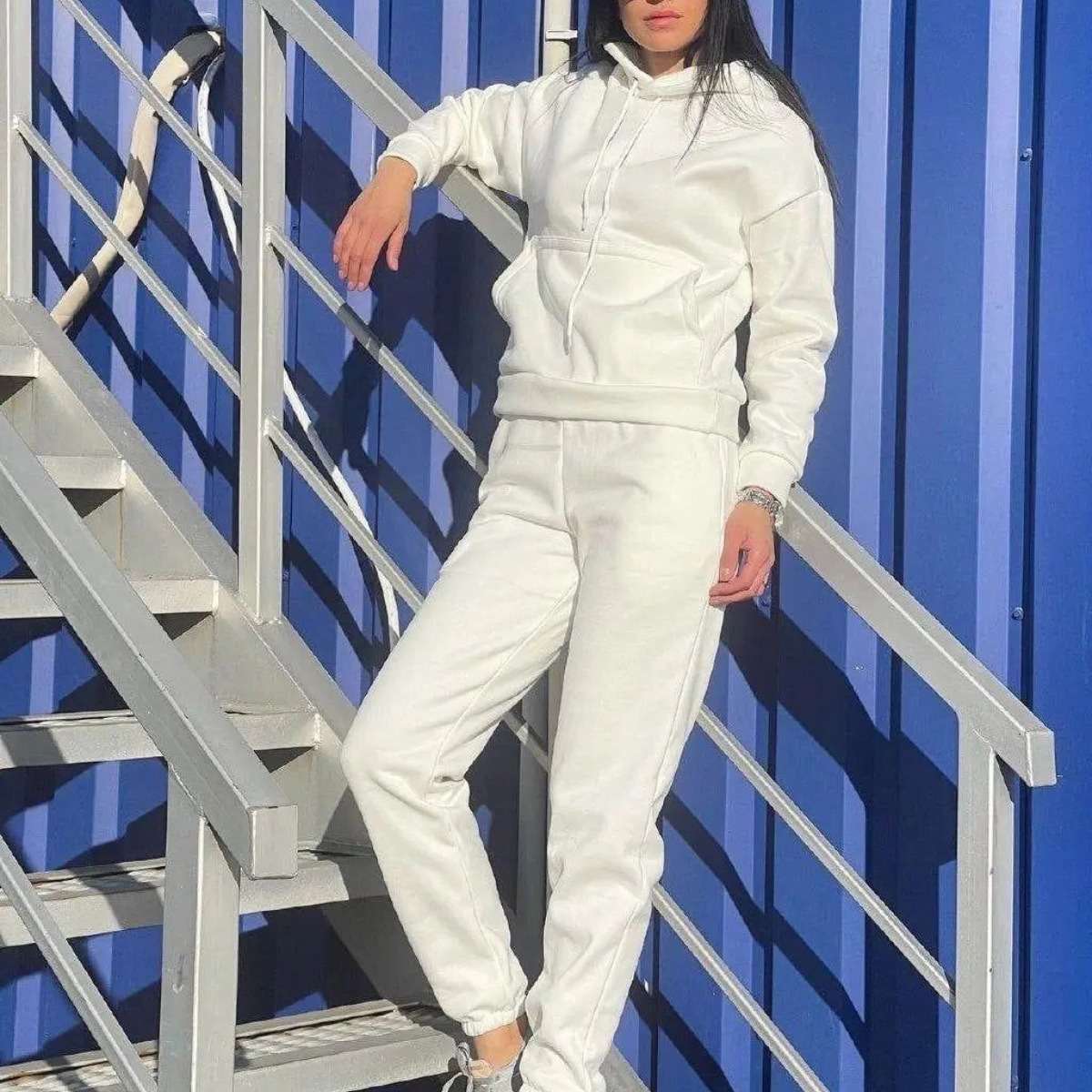 Hooded Loose Fit Sweatshirt & Joggers image 4