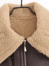 Shearling-Lined Faux Leather Aviator Jacket image 3