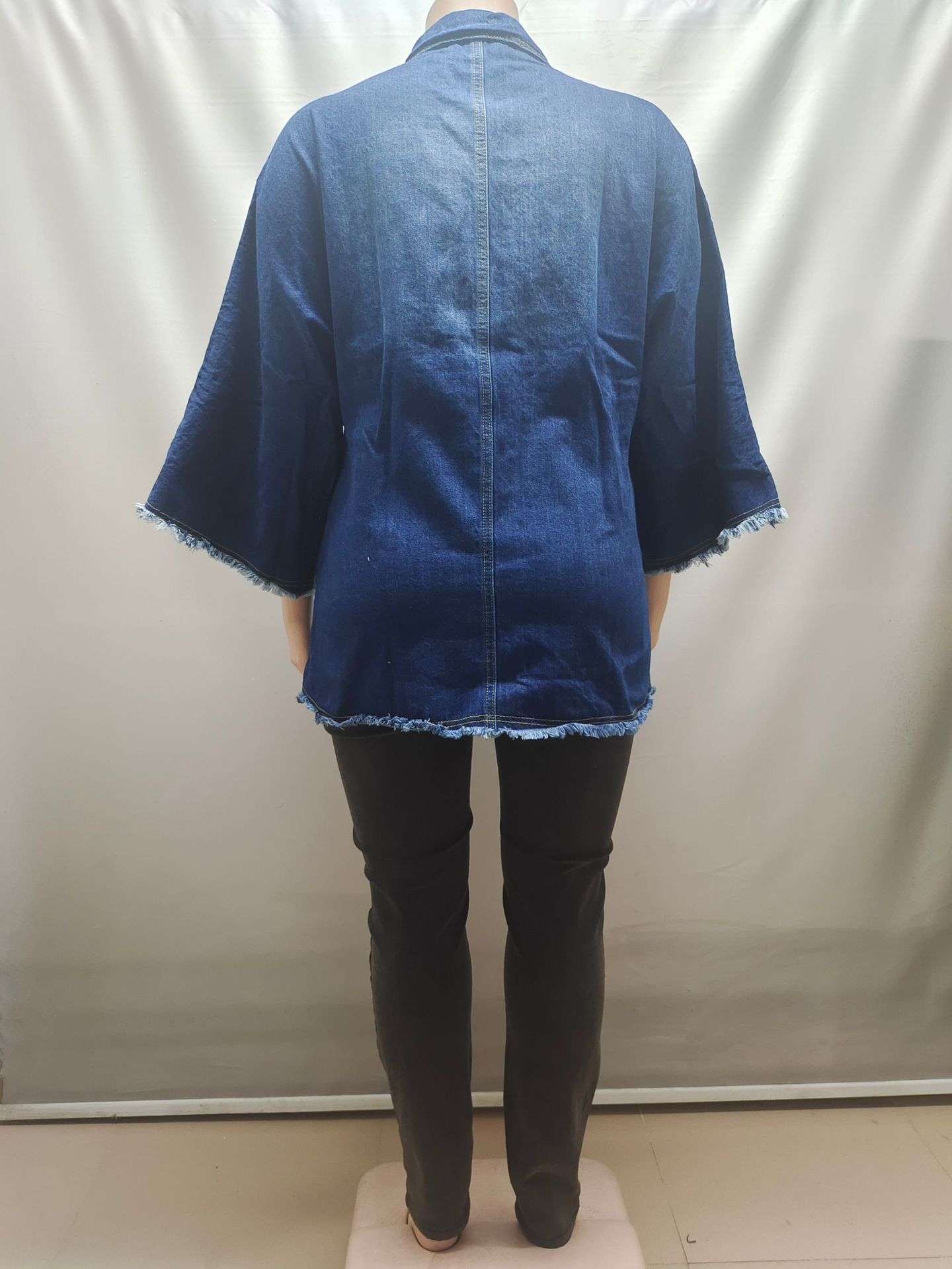 Oversized Distressed Denim Jacket image 5