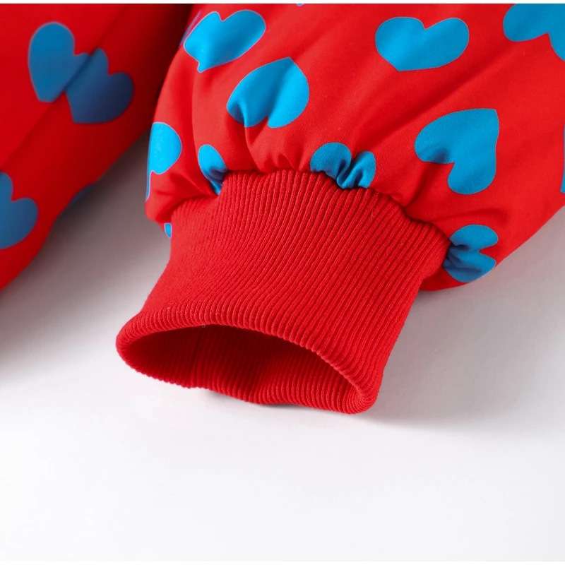 Casual Heart-Shaped Print Zipper Jacket Skirt Set image 4