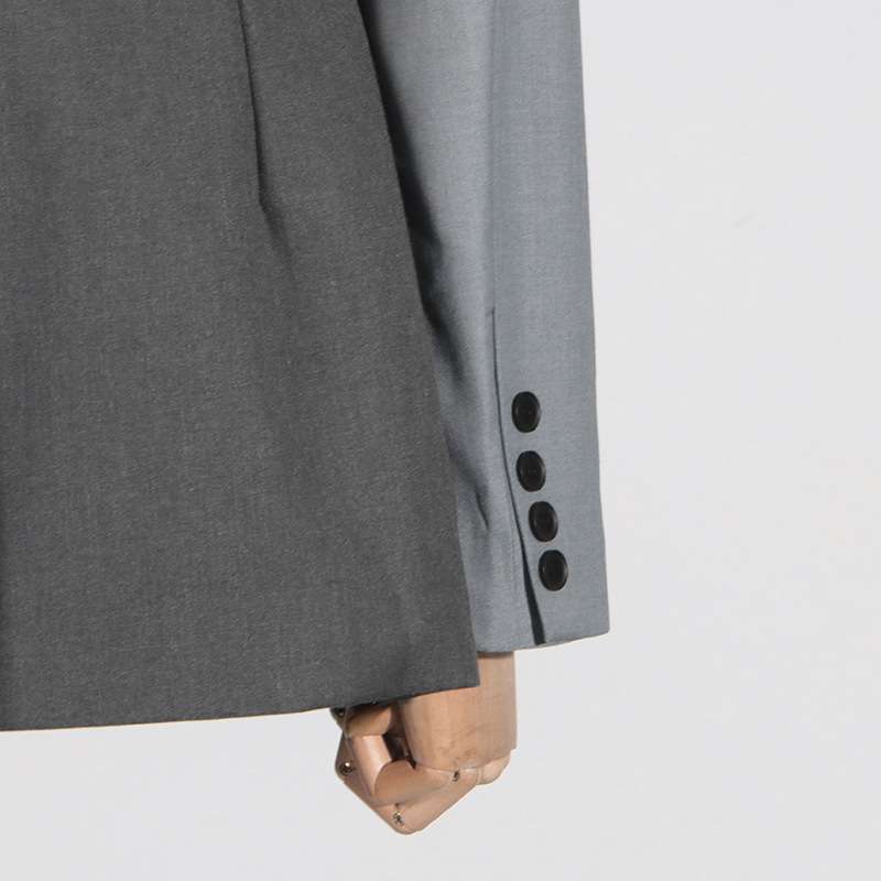 Colorblock Buckle Long Sleeve Blazers image 7