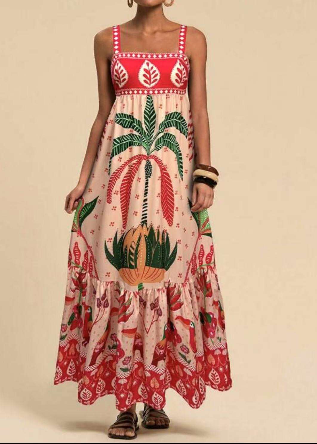 Tropical Print Maxi Dress image 3
