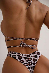 Sexy Lace Up Printed Two Piece Bikini Swimsuit Set image 4