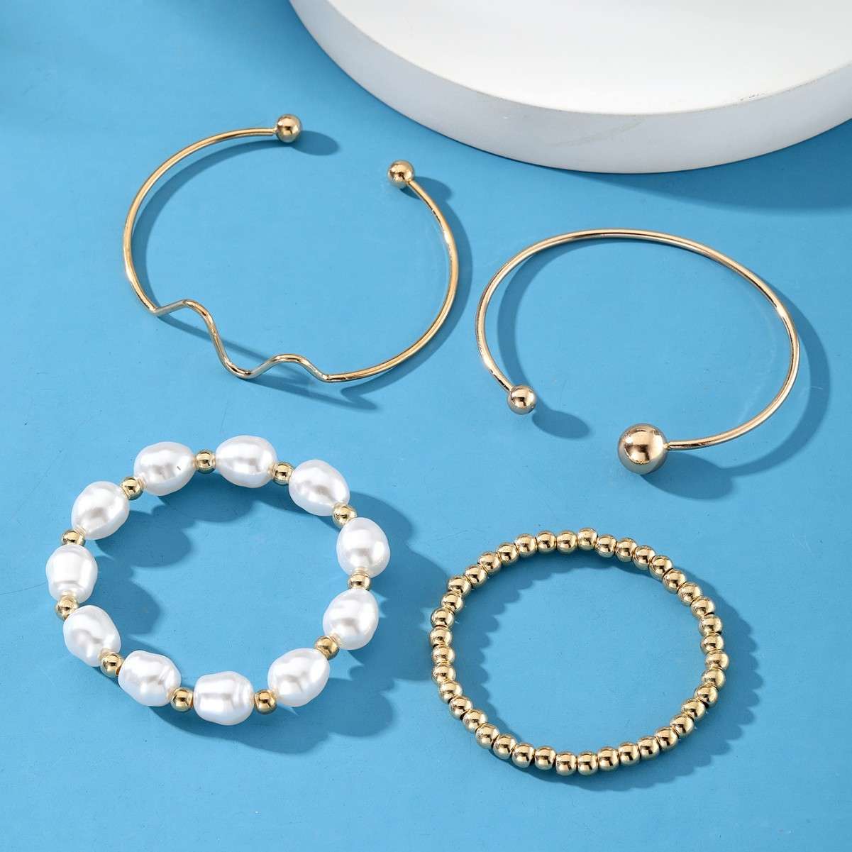 Elegant Mixed Bead & Bar Bracelets Set image 3