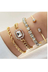 طقم أساور ملفوفة مرصعة بالأحجار الكريمة
