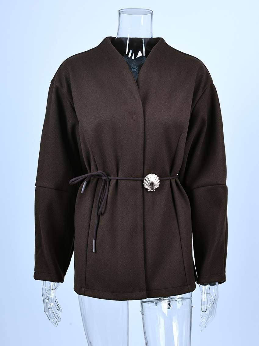 Elegant Oversized Coat with Belt image 3