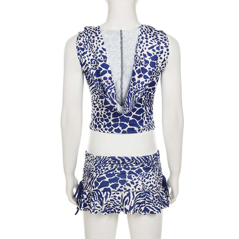 Animal Print Hooded Two-Piece Set image 3