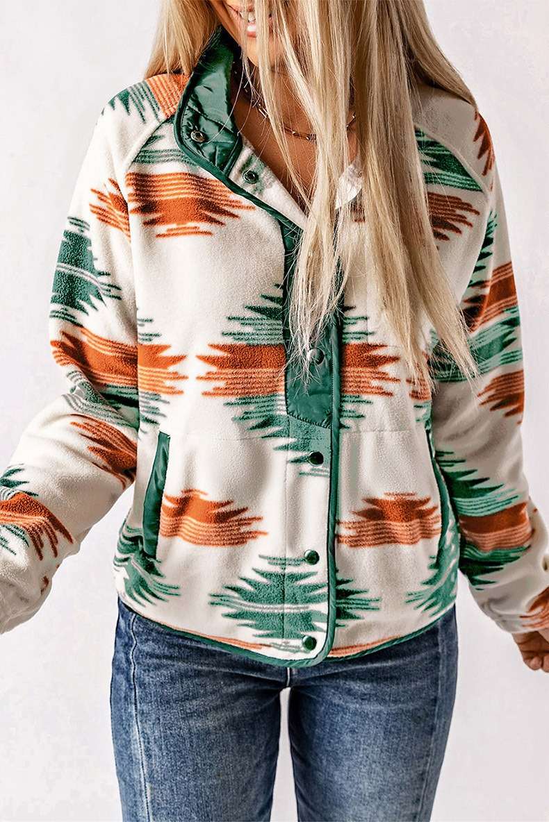 Sierra Aztec Fleece Jacket - S, Green image