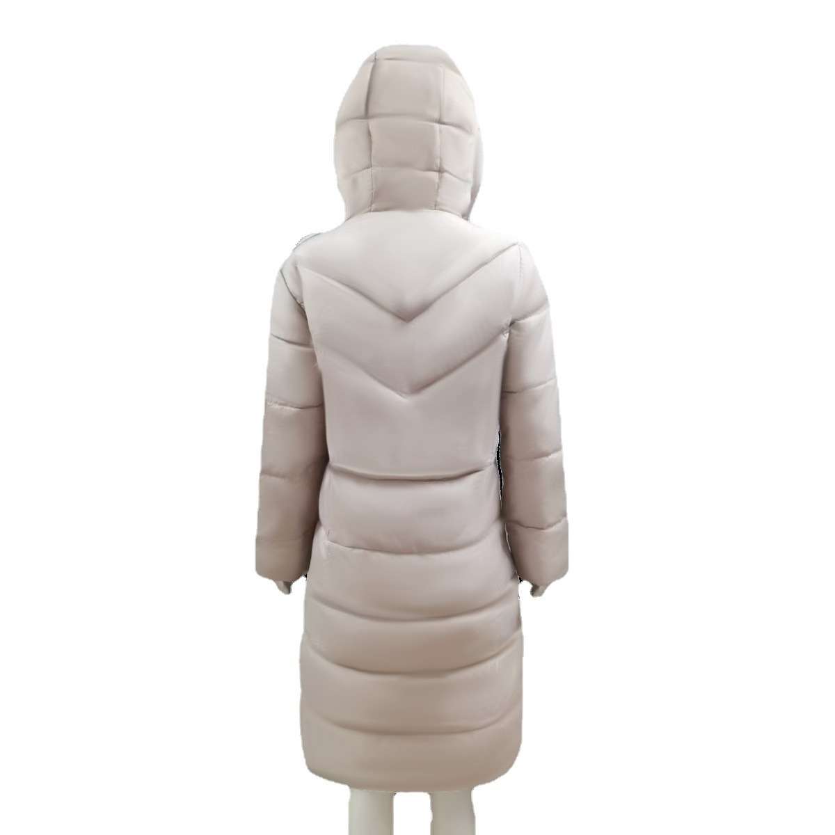 Mid-length Slim Hooded Puffer Coat image 4