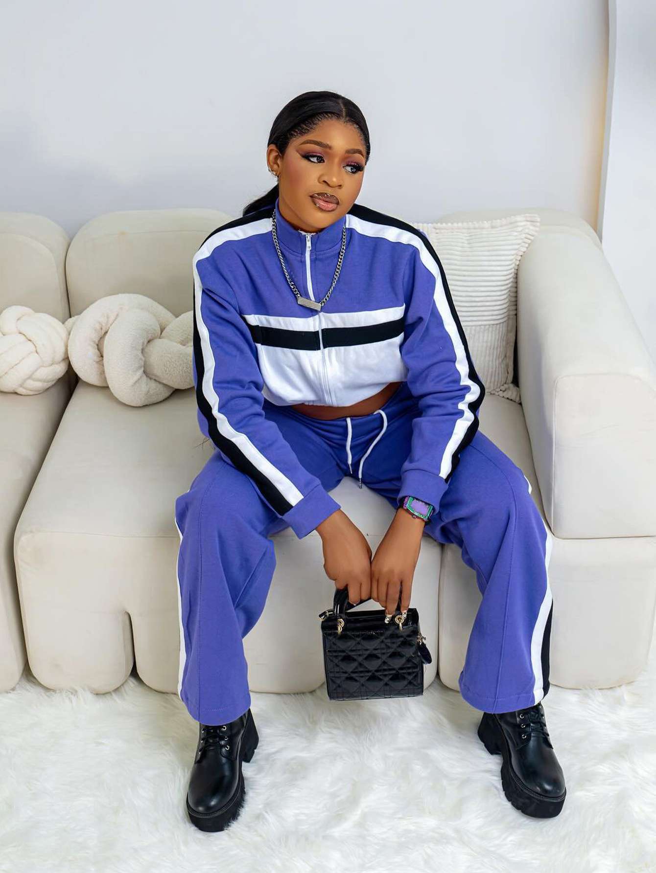 Straight Contrast Athleisure Sweatsuits image 1