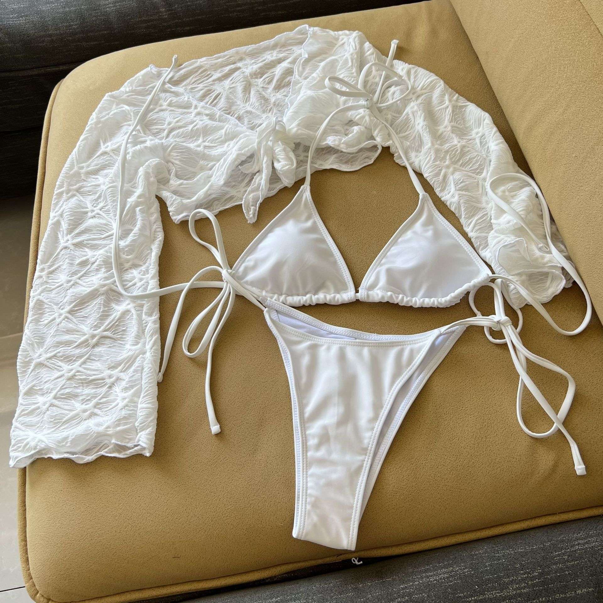 Long-Sleeve Bikini Cover-Up with Tie Front image 6