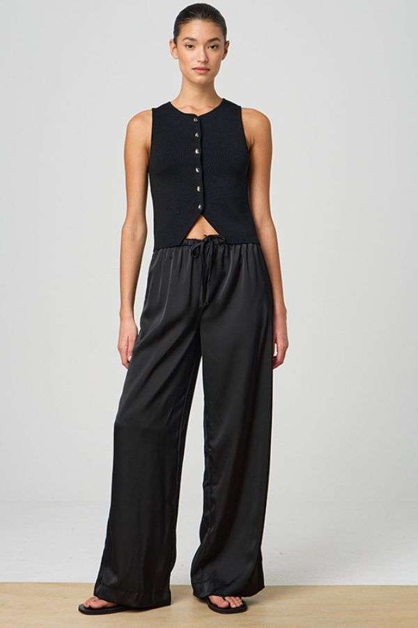 Satin Drawstring Lounge Pants image 0