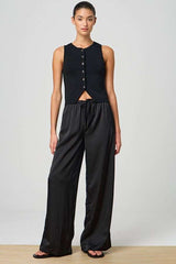 Satin Drawstring Lounge Pants image 0