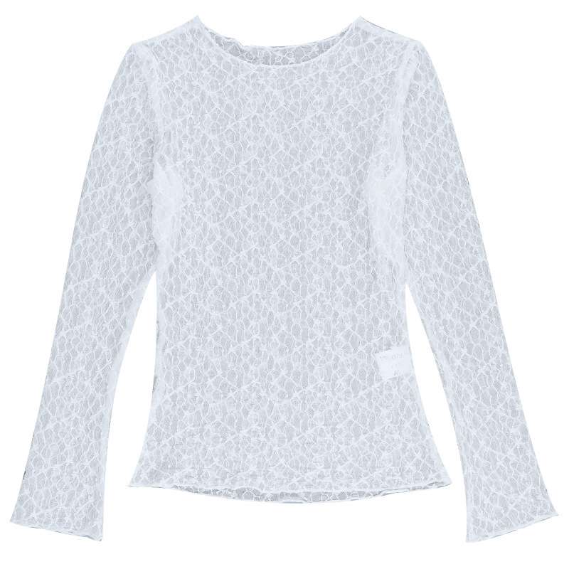 Elegant White Lace Long-Sleeve Top image 4