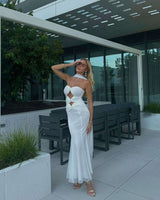 Elegant White Cut-Out Maxi Dress image 4