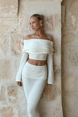 Ivory Allure Top and Maxi Skirt Set image 0