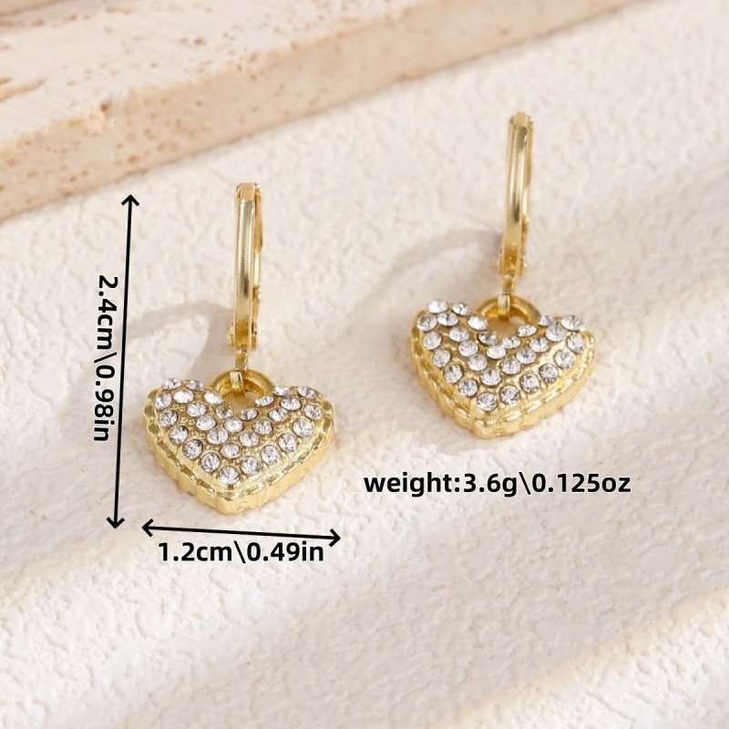 Gold Heart Drop Earrings image 3