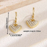 Gold Heart Drop Earrings image 3