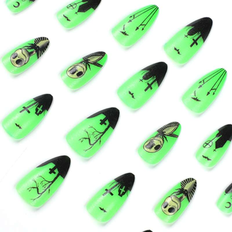 Glow-in-the-Dark Skeleton Nail Art image 4