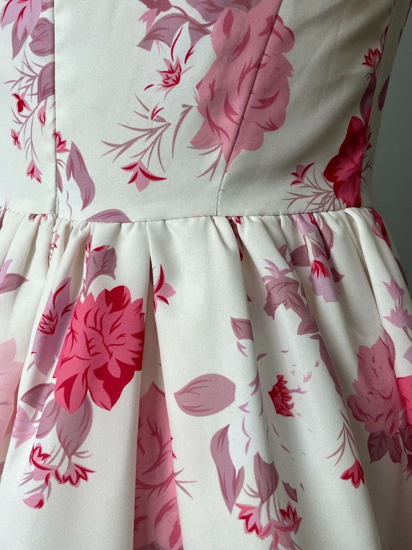 Floral Pink and White Summer Dress image 6