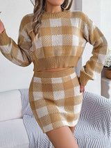Checked Woollen Top & Skirts Co-Ords image 2