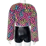 Printed cropped jacket hugging short set image 4